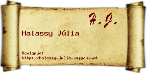 Halassy Júlia névjegykártya